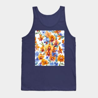 Watercolor Orchid Pattern Tank Top